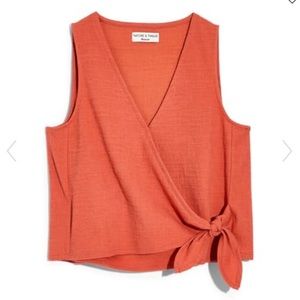 Madewell Sleeveless Wrap Tie Shirt